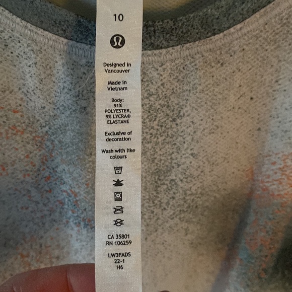 Lululemon spray camo surge athletic shirt. Size 10. New condition. $30 - Picture 3 of 4